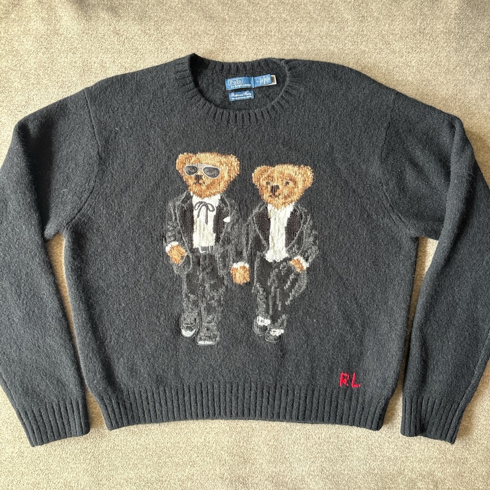 Polo Ralph Lauren Black Ralph & Ricky Special Edition Bear Sweater Jumper M